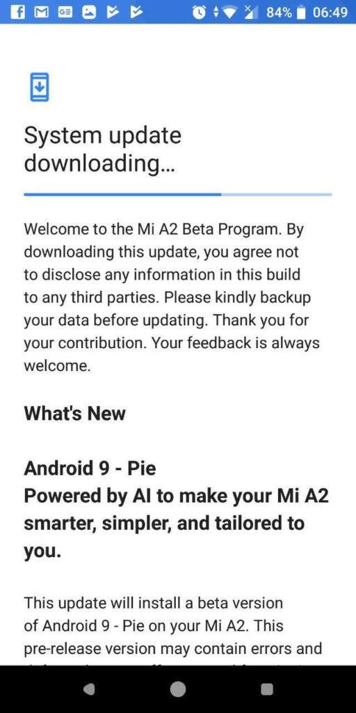 Xiaomi Mi A2 Android Pie 2