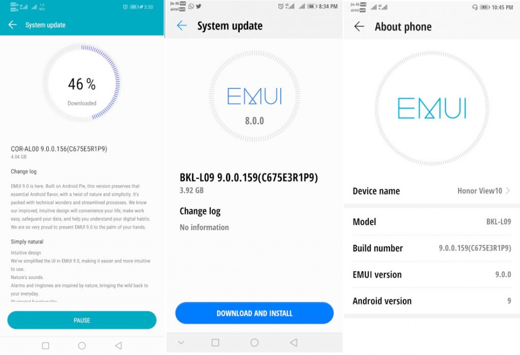 Honor 10, Honor Play And Honor View 10 Currently Receiving Android Pie Emui 9.0 In India