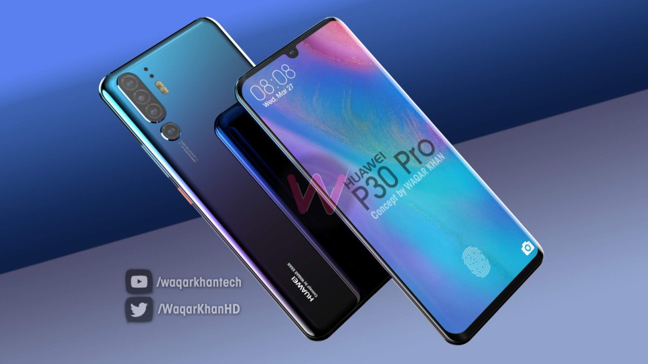 Huawei P30 Pro Render Shows The Phone’s Design And Quad Rear Digital Cameras