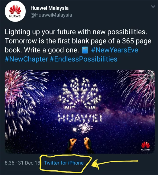 Huawei Punishes Employee That Tweeted Fresh Year Greetings With An Iphone