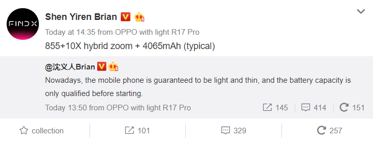 Oppo Flagship Phone Will Have Sd855, 10x Hybrid Zoom And Additional