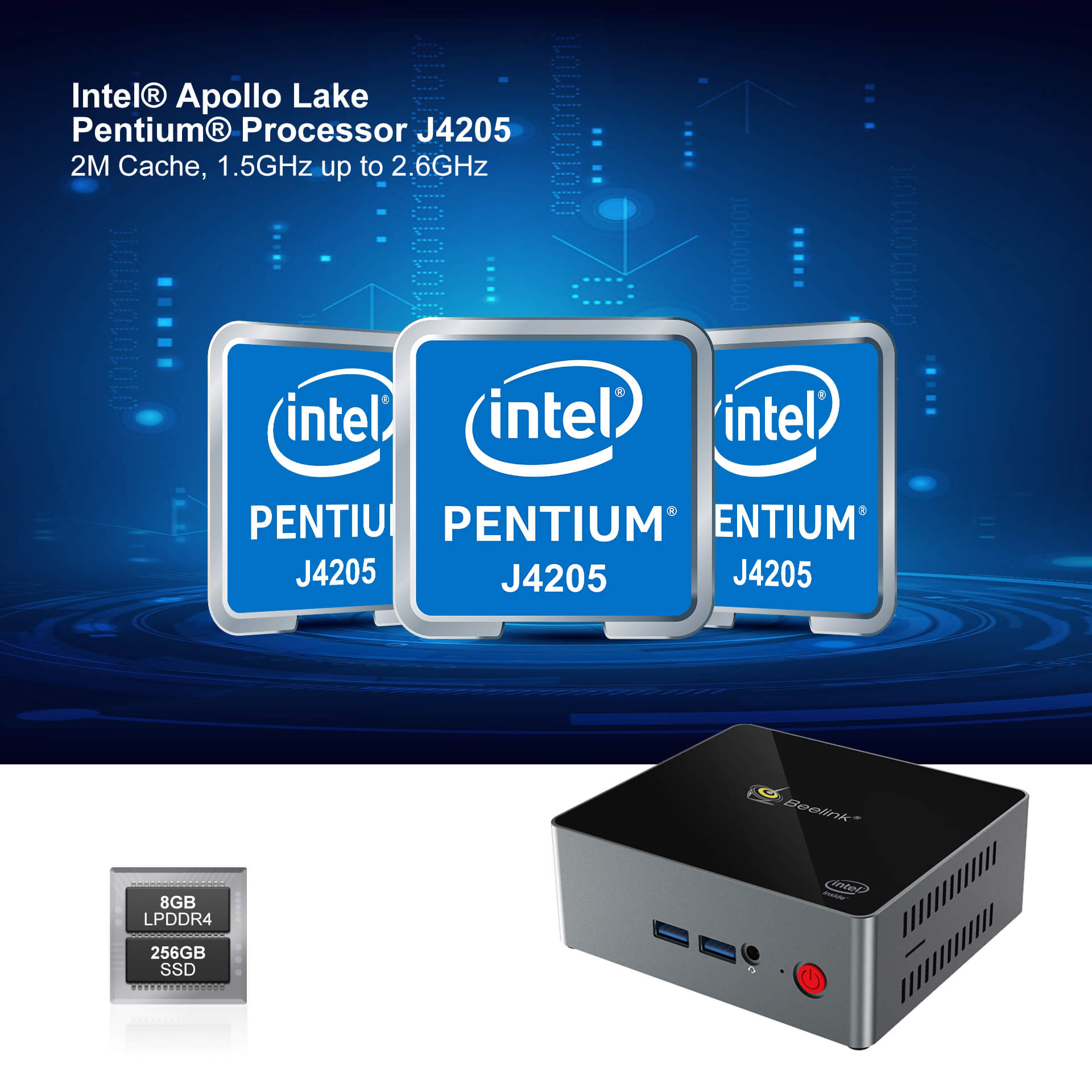 Beelink J45 Intel Celeron J4205 8GB RAM 256 SSD