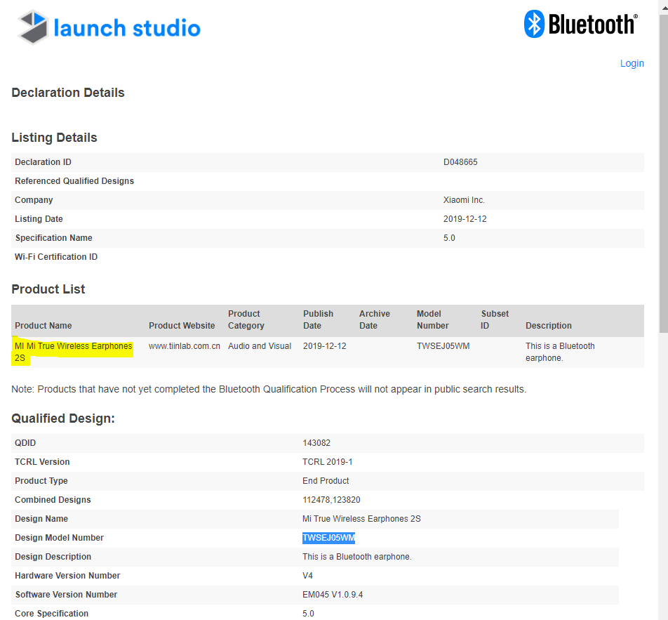 Xiaomi Mi True Wireless Earphones 2S gets Bluetooth certification