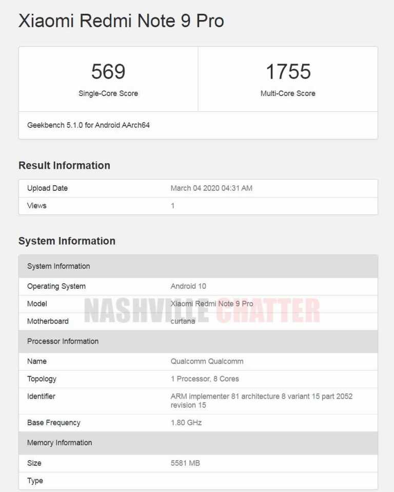 Redmi Note 9 Pro appears ahead of launch on Geekbench